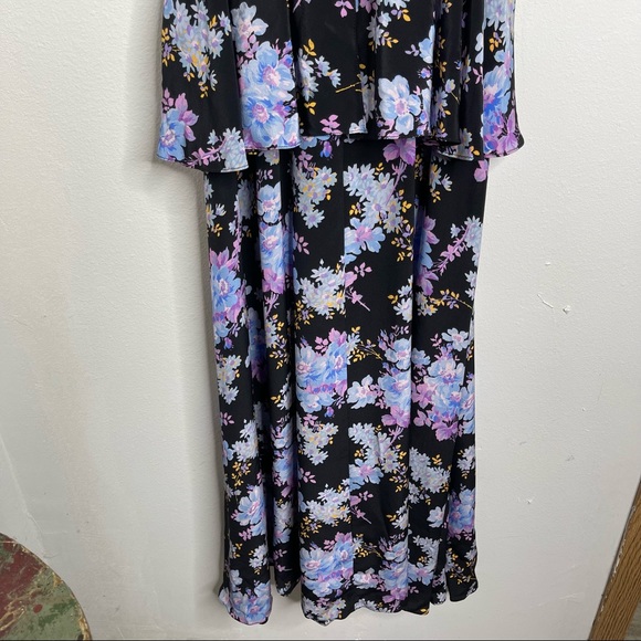 Les Rêveries Peplum Midi Cami Dress in Narcissus 100% Silk Floral Size 0 - Picture 12 of 17
